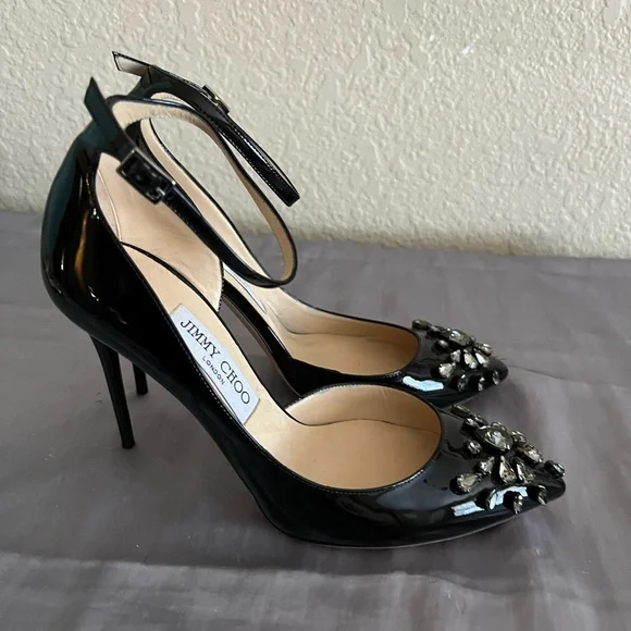 Jimmy Choo Lucy Mix Crystal D’Orsay Pumps Shoes 38.5 - Picture 6 of 15